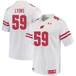 Men Wisconsin Badgers Andrew Lyons #59 Embroidery White Jerseys 292785-636