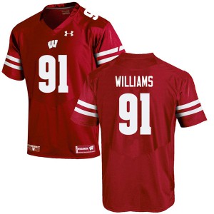 Men's Wisconsin Badgers Bryson Williams #91 Red Stitched Jersey 419831-463