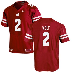 Men Wisconsin Badgers Chase Wolf #2 Alumni Red Jerseys 703759-995