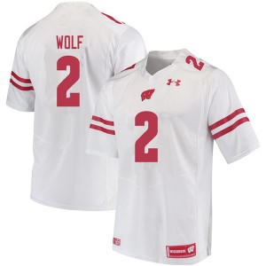 Men Wisconsin Badgers Chase Wolf #2 Official White Jerseys 795380-783