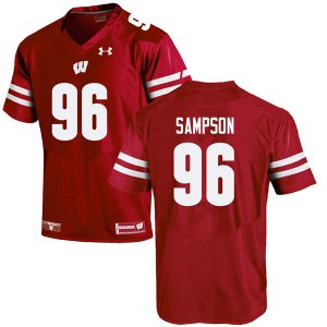Men's Wisconsin Badgers Cormac Sampson #96 Red High School Jersey 431375-788