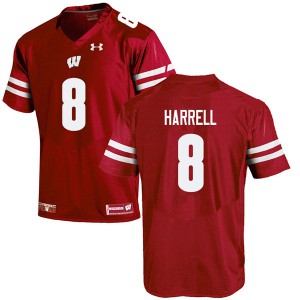 Mens Wisconsin Badgers Deron Harrell #8 Red High School Jersey 949158-653