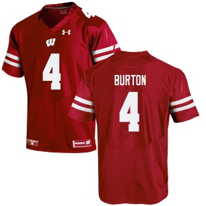 Men Wisconsin Badgers Donte Burton #4 Red Alumni Jersey 425917-712