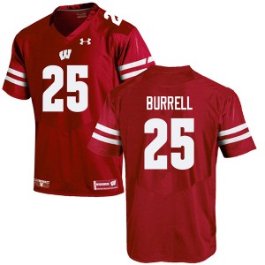 Men Wisconsin Badgers Eric Burrell #25 Embroidery Red Jersey 325111-442
