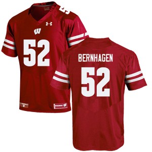 Mens Wisconsin Badgers Josh Bernhagen #52 Football Red Jerseys 891891-610