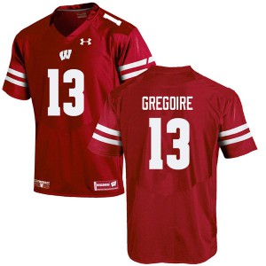 Men's Wisconsin Badgers Mike Gregoire #13 Red NCAA Jersey 374546-745
