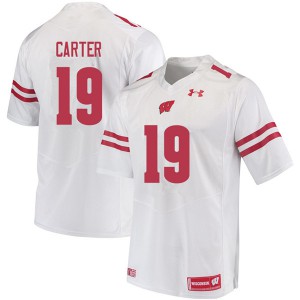 Mens Wisconsin Badgers Nate Carter #19 Official White Jerseys 580530-224
