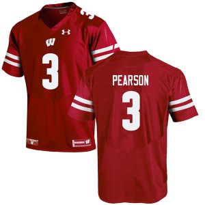 Mens Wisconsin Badgers Reggie Pearson #3 Official Red Jersey 496507-772