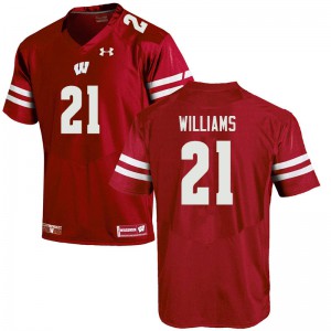 Mens Wisconsin Badgers Caesar Williams #21 Red Official Jerseys 486964-120