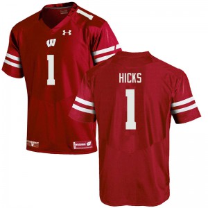 Men's Wisconsin Badgers Faion Hicks #1 Red Player Jersey 601370-295