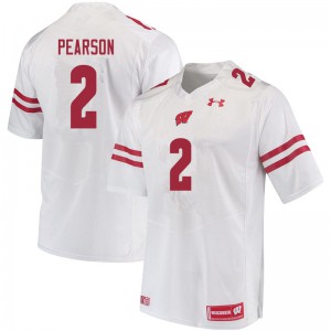 Men's Wisconsin Badgers Reggie Pearson #2 Player White Jersey 570786-533