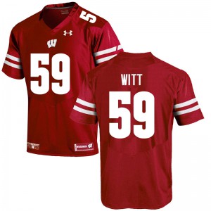Men's Wisconsin Badgers Aaron Witt #59 Stitched Red Jersey 119470-375