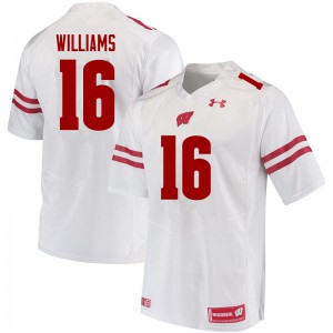 Men Wisconsin Badgers Amaun Williams #16 White NCAA Jersey 890826-763