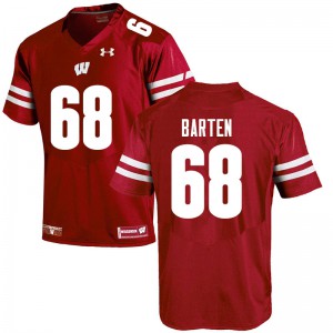 Mens Wisconsin Badgers Ben Barten #68 Red NCAA Jersey 789355-944