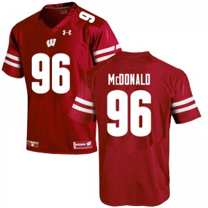 Men Wisconsin Badgers Cade McDonald #96 Red Embroidery Jersey 386759-218