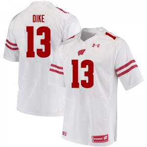 Men's Wisconsin Badgers Chimere Dike #13 Stitched White Jersey 618054-209