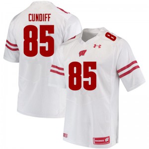 Men's Wisconsin Badgers Clay Cundiff #85 White Stitched Jersey 967717-611