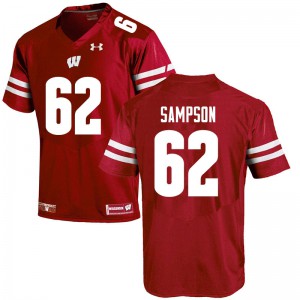 Mens Wisconsin Badgers Cormac Sampson #62 NCAA Red Jersey 295708-308