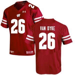 Mens Wisconsin Badgers Jack Van Dyke #26 Official Red Jersey 355850-688