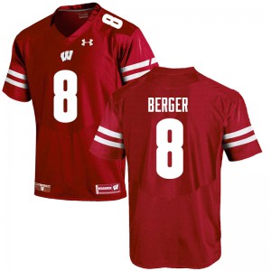 Men's Wisconsin Badgers Jalen Berger #8 Embroidery Red Jersey 968773-243