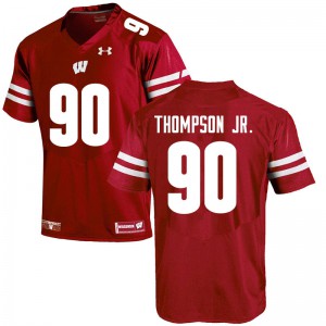 Men Wisconsin Badgers James Thompson Jr. #90 Official Red Jersey 569998-590