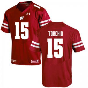 Men Wisconsin Badgers John Torchio #15 Embroidery Red Jersey 574107-273