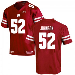 Mens Wisconsin Badgers Kaden Johnson #52 Football Red Jerseys 230627-380