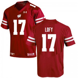 Mens Wisconsin Badgers Max Lofy #17 Red Stitch Jerseys 903037-106