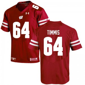 Men's Wisconsin Badgers Sean Timmis #64 Red High School Jerseys 636535-345