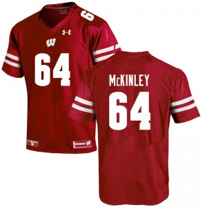 Men Wisconsin Badgers Duncan McKinley #64 Red Football Jersey 472988-732