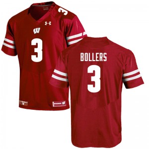 Men's Wisconsin Badgers T.J. Bollers #3 Red NCAA Jersey 744214-740