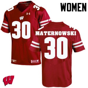 Women Wisconsin Badgers Aaron Maternowski #30 Red Alumni Jersey 343748-666