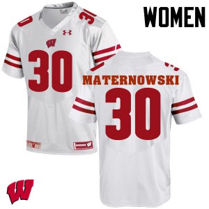 Women's Wisconsin Badgers Aaron Maternowski #30 White Player Jersey 998425-200