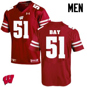Men Wisconsin Badgers Adam Bay #51 Stitched Red Jersey 972887-415