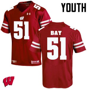 Youth Wisconsin Badgers Adam Bay #51 Football Red Jerseys 619882-708