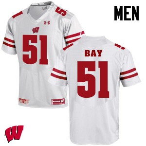 Men's Wisconsin Badgers Adam Bay #51 White Football Jersey 569128-605