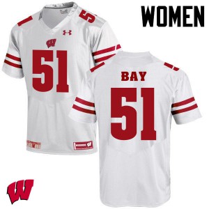 Women Wisconsin Badgers Adam Bay #51 Alumni White Jersey 775902-304