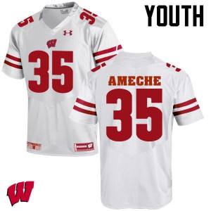 Youth Wisconsin Badgers Alan Ameche #35 High School White Jersey 154464-537