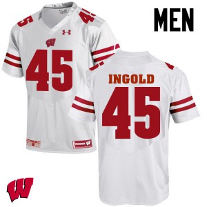 Mens Wisconsin Badgers Alec Ingold #45 Stitch White Jerseys 630687-704