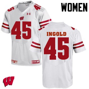 Women's Wisconsin Badgers Alec Ingold #45 White Football Jersey 379826-962