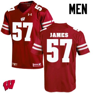 Men's Wisconsin Badgers Alec James #57 Red College Jerseys 573352-186