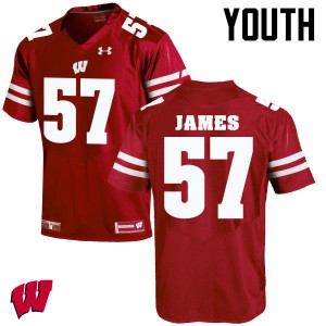 Youth Wisconsin Badgers Alec James #57 Red High School Jersey 963658-142