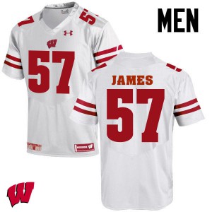 Men's Wisconsin Badgers Alec James #57 White Official Jersey 570947-923