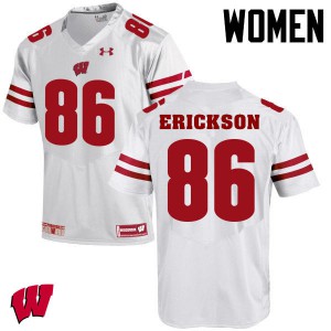 Womens Wisconsin Badgers Alex Erickson #86 Stitch White Jersey 799888-361