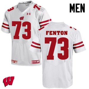 Men Wisconsin Badgers Alex Fenton #73 White Embroidery Jersey 242016-980
