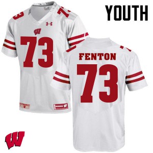 Youth Wisconsin Badgers Alex Fenton #73 University White Jerseys 782910-696