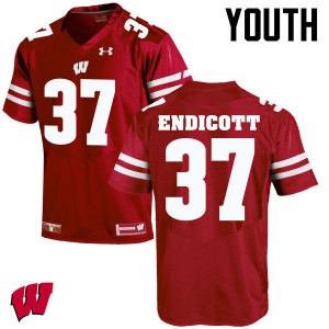 Youth Wisconsin Badgers Andrew Endicott #37 NCAA Red Jersey 780176-897