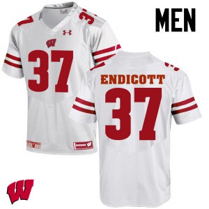 Mens Wisconsin Badgers Andrew Endicott #37 White NCAA Jersey 794525-246