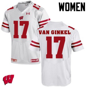Womens Wisconsin Badgers Andrew Van Ginkel #17 White College Jersey 431189-275