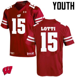 Youth Wisconsin Badgers Anthony Lotti #15 Red High School Jersey 930811-402
